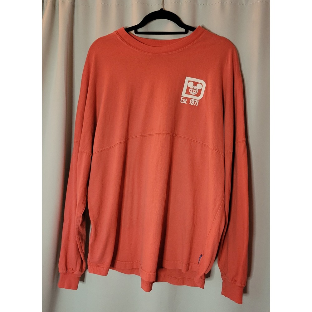 Disney Parks Walt Disney World Spirit Jersey Coral Pink Salmon Est 1971 Large